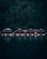 Boats at rest near Königssee, Bavaria, Germany
