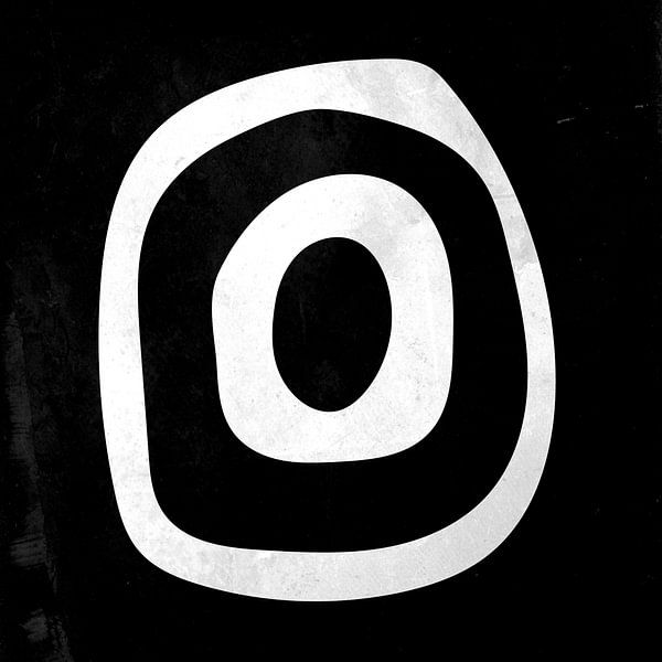Abstract geometric black and white circles 1 by Dina Dankers
