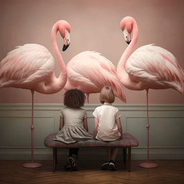 Watching flamingo's by Ton Kuijpers