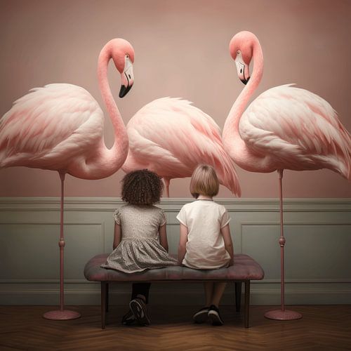 Watching flamingo's