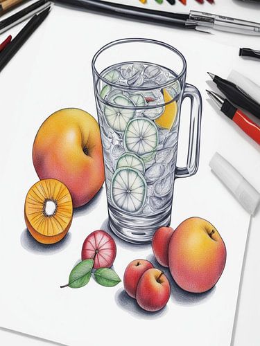 Cup And Fruits.