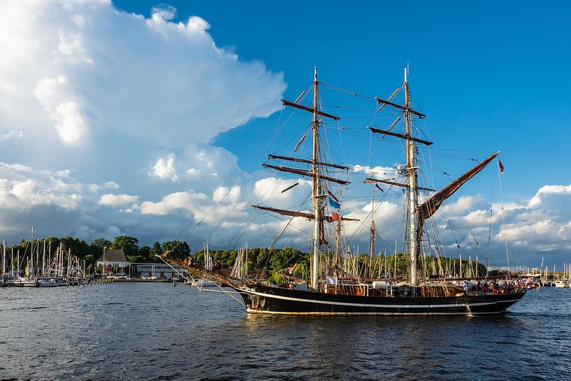 Windjammer on the Hanse Sail in Rostock, Germany van Rico Ködder