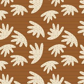 Psychedelic Terra Blossoms. 70s retro abstract organic geometry 2 by Dina Dankers