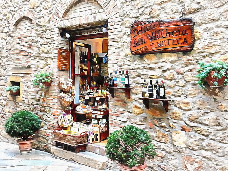 Delicatessen Pienza Tuscany by Dorothy Berry-Lound