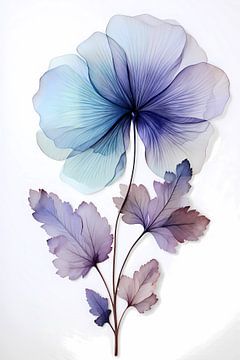 aquarelle bleu violet fleur sur haroulita
