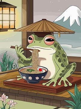 Frosch isst Ramen von Vicky Hanggara
