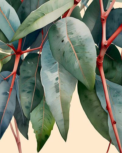 Minimalistische botanische Kunst aus Eukalyptus