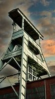 De toren van de kolenmijn Ewald in Herten