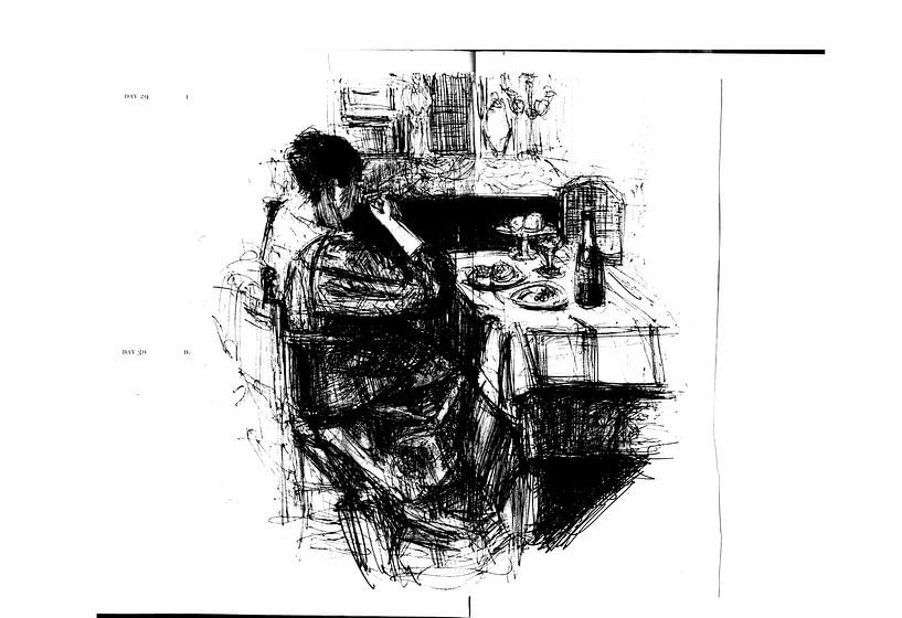 WOMAN AT THE TABLE by Vincent Jacobs