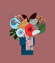 Een kleurrijk grafisch bosje bloemen van Charlotte Hortensius thumbnail