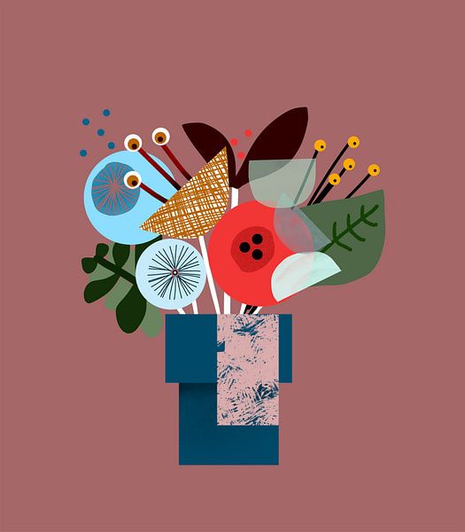Colourful, graphic flowers by Charlotte Hortensius