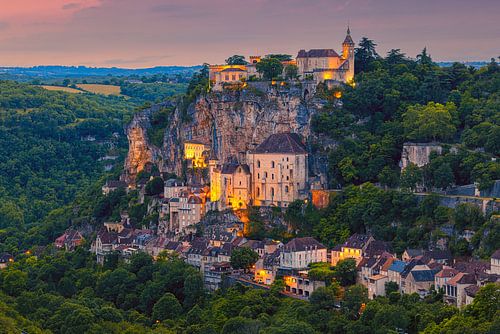 Zonsondergang bij Rocamadour, Frankrijk
