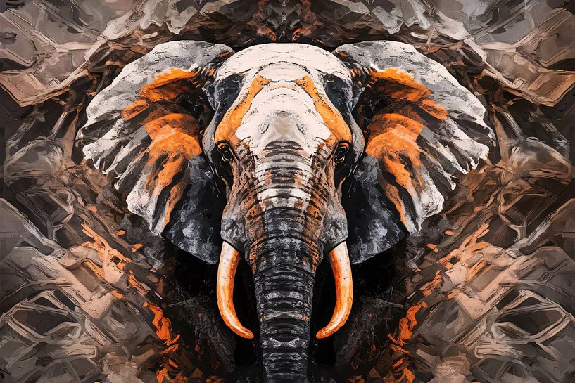 Surrealistisch olifant portret schilderij van Art & Soul Creations