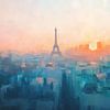 Coucher de soleil sur Paris sur Thea