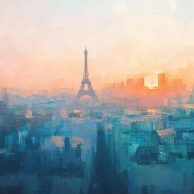 Sunset over Paris by Thea