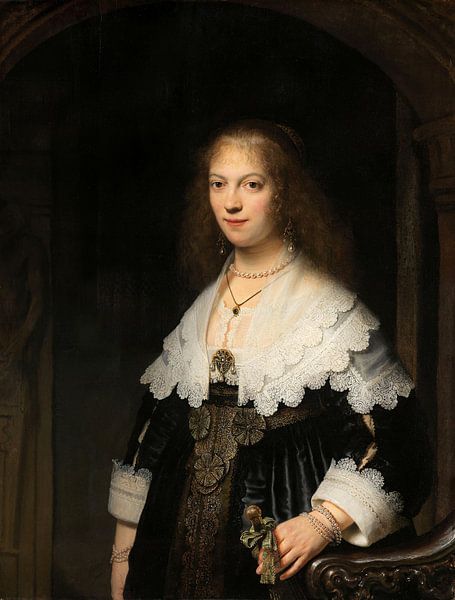 Portret van een vrouw, mogelijk Maria Trip, Rembrandt van Diverse Meesters