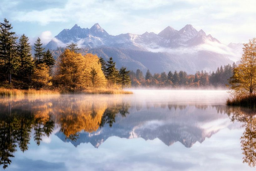 Mountain lake morning glow by Poster Art Shop