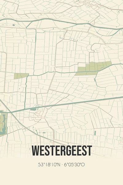 Vintage map of Westergeest (Fryslan) by Prints of Place