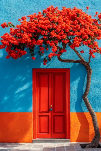 Colourful door flower magic