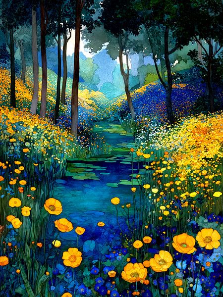 Forest by Klimt style 4 by JBJart Justyna Jaszke