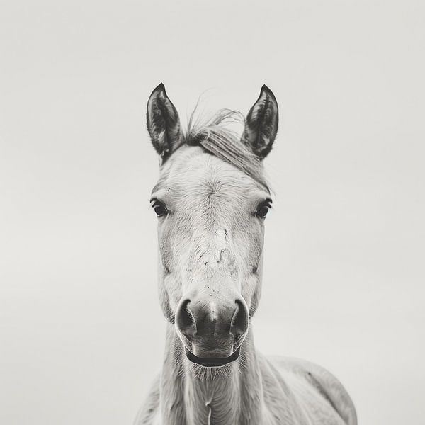 Pferd in Schwarz-Weiß von Poster Art Shop