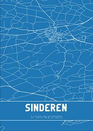 Blaupause | Karte | Sinderen (Gelderland) von Ortsdrucke