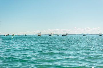 fishing boats at sea | Brazil - Salvador | travel photography by Lisa Bocarren