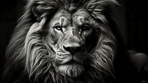 wilde dieren in zwart-wit