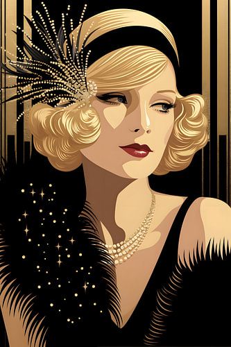 Art Deco bedel in zwart en goud #2