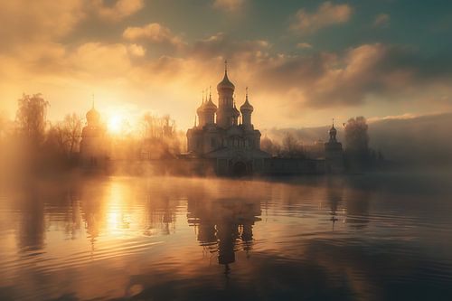 Kerk schittert in de gloed