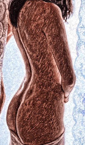 Naakte vrouw met blote rug en billen