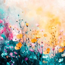 Colourful field of flowers by Imperial Art House
