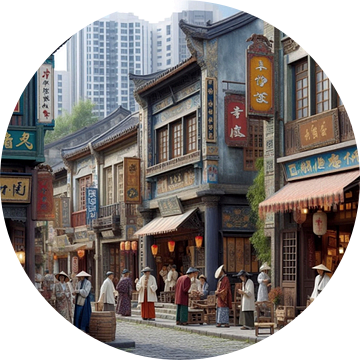 Chinees straatje van Yvonne van Huizen