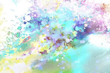 Modern, Abstract Digital Watercolour Artwork in Pastel Colours by Art By Dominic