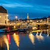 Spijkerbrug in Middelburg in het blauw uurtje van Jan Poppe