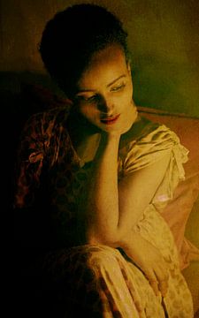 Portret  kaarslicht van Marijke van Loon
