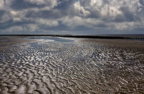 Avond in het wad bij Sankt Peter-Ording