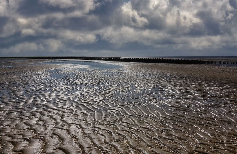 Abend im Watt bei Sankt Peter-Ording von Peter Eckert