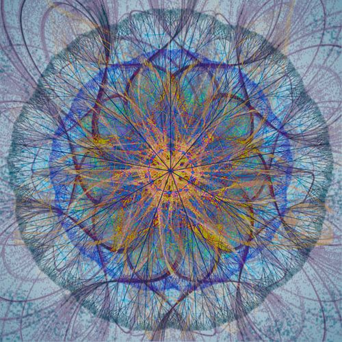 Mandala blauw geelgoud