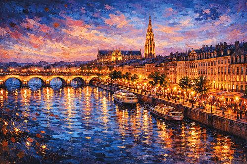 Bordeaux in Frankrijk, een impressionistisch schilderij.