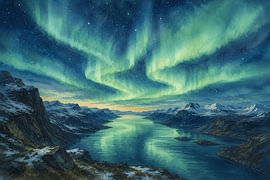 Luminous Aurora Fjord von Mahalola