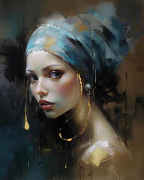 Modern version of the girl with the pearl earring by Studio Allee