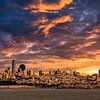 Skyline San Francisco Californie en tant que photo panoramique avec ciel et nuages d'orage sur Dieter Walther