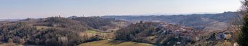 Panorama van dorp Cortanze in Piemonte, Italië