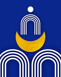 Scandinavia Cottage Core Rainbow Moon VI by Mad Dog Art