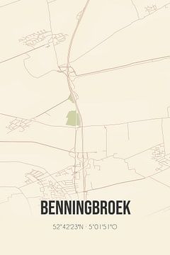 Vintage landkaart van Benningbroek (Noord-Holland) van Rezona