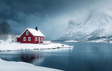 Winterromantiek in Noorwegen van fernlichtsicht