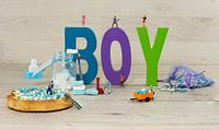 it's a boy card beschuit met blauw en witte muisjes von ChrisWillemsen Miniaturansicht