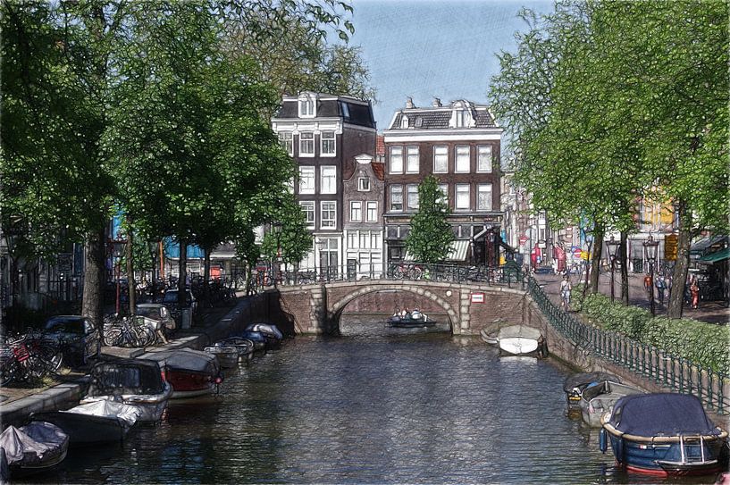 Photo d'un croquis d'Amsterdam par Mike Bing