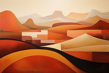 Paysage abstrait de colline #5 sur Bert Nijholt